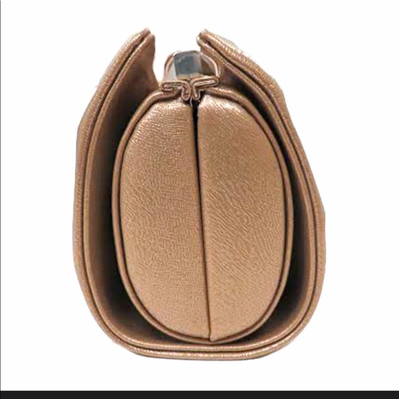 Textured Bronze Metallic Bow Clutch,NWT - Picture 2 of 4